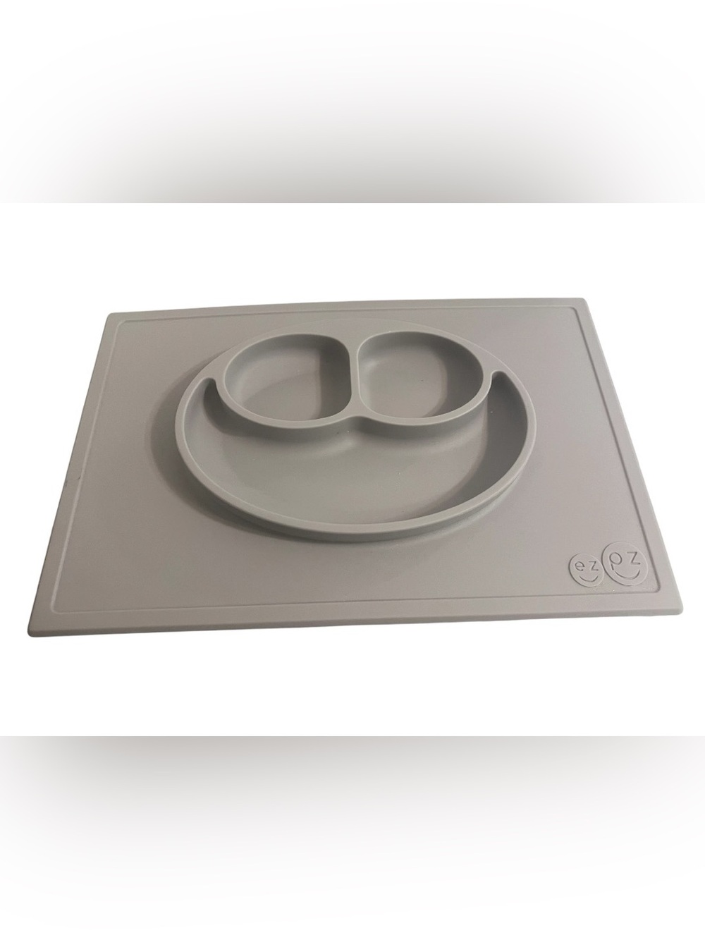 EZPZ Happy Mat Large Silicone Plate + Placemat – Grey